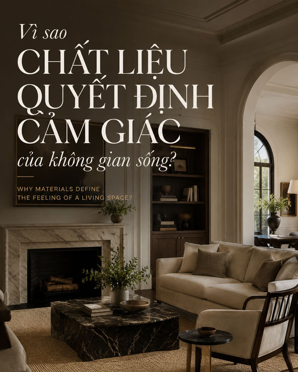 Vì sao chất liệu quyết định cảm giác của không gian sống?