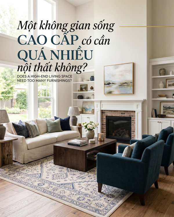 Một không gian sống cao cấp có cần quá nhiều nội thất không?