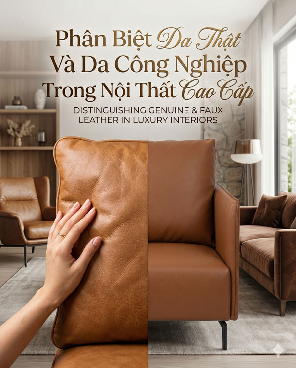 Phân Biệt Da Thật Và Da Công Nghiệp Trong Nội Thất Cao Cấp