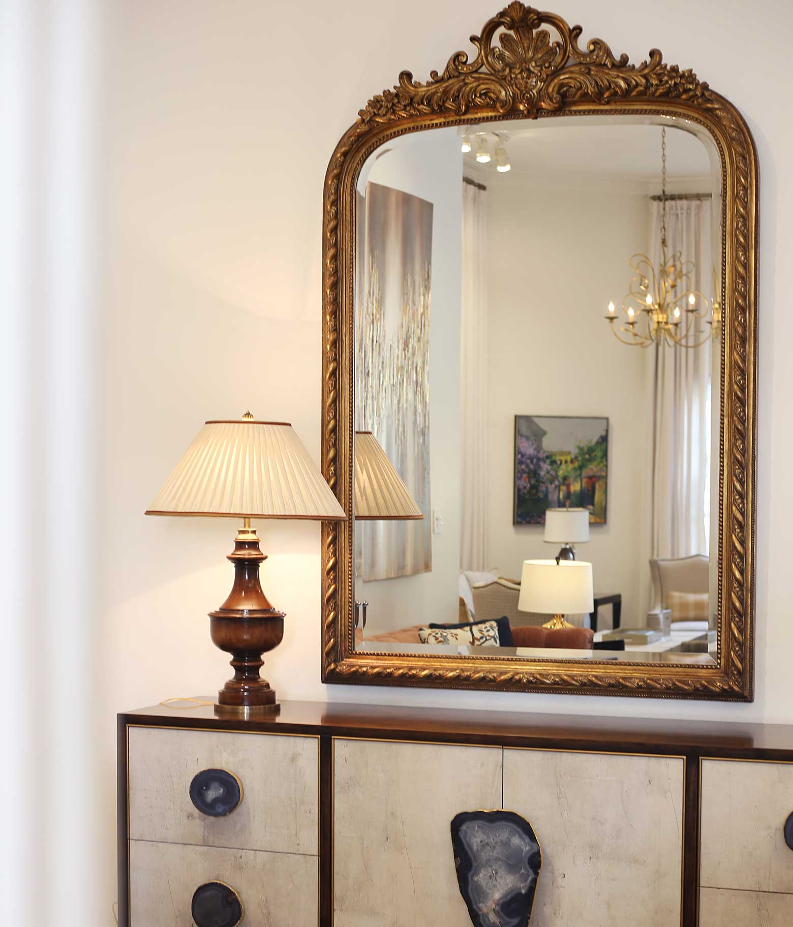 Gương Antique Carved Wood