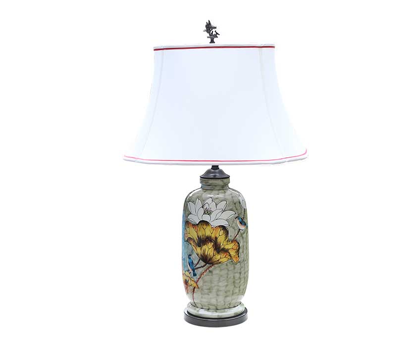 Lotus Moss Bat Trang Ceramic Lamp