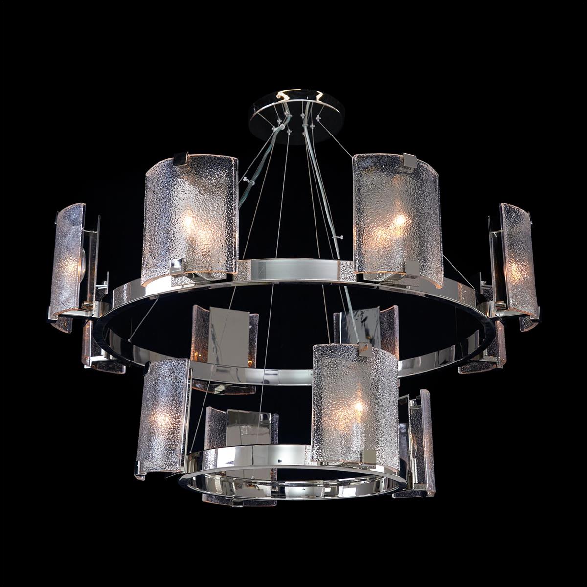Đèn Chùm 2 Tầng Claritas 12 Bóng, Nickel