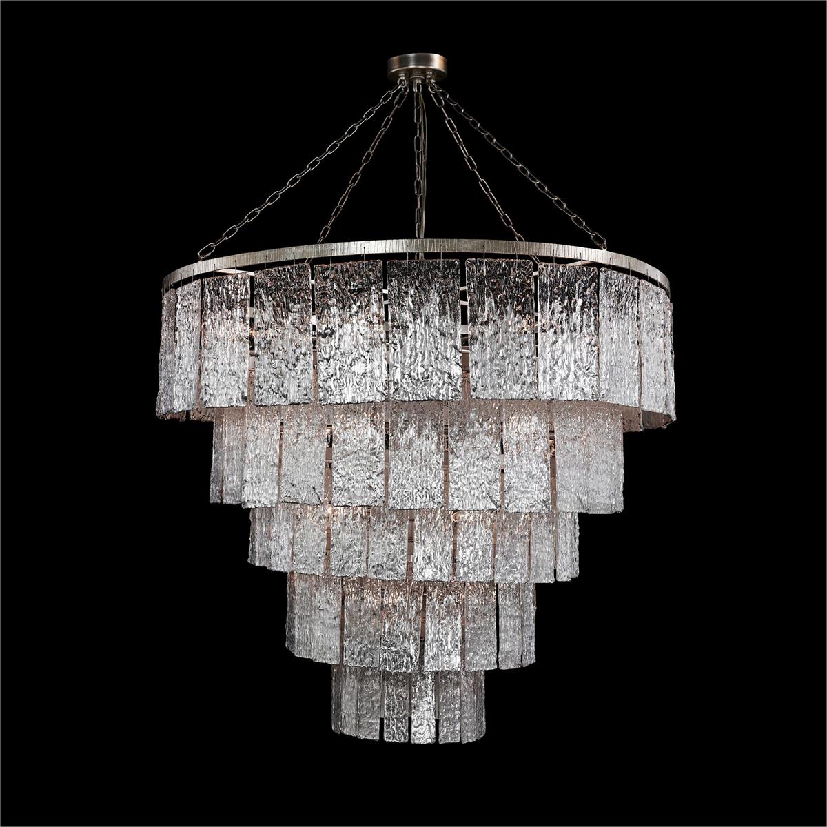 Đèn Chùm Kính Nghệ Thuật Twilight 24 Bóng, Bạc