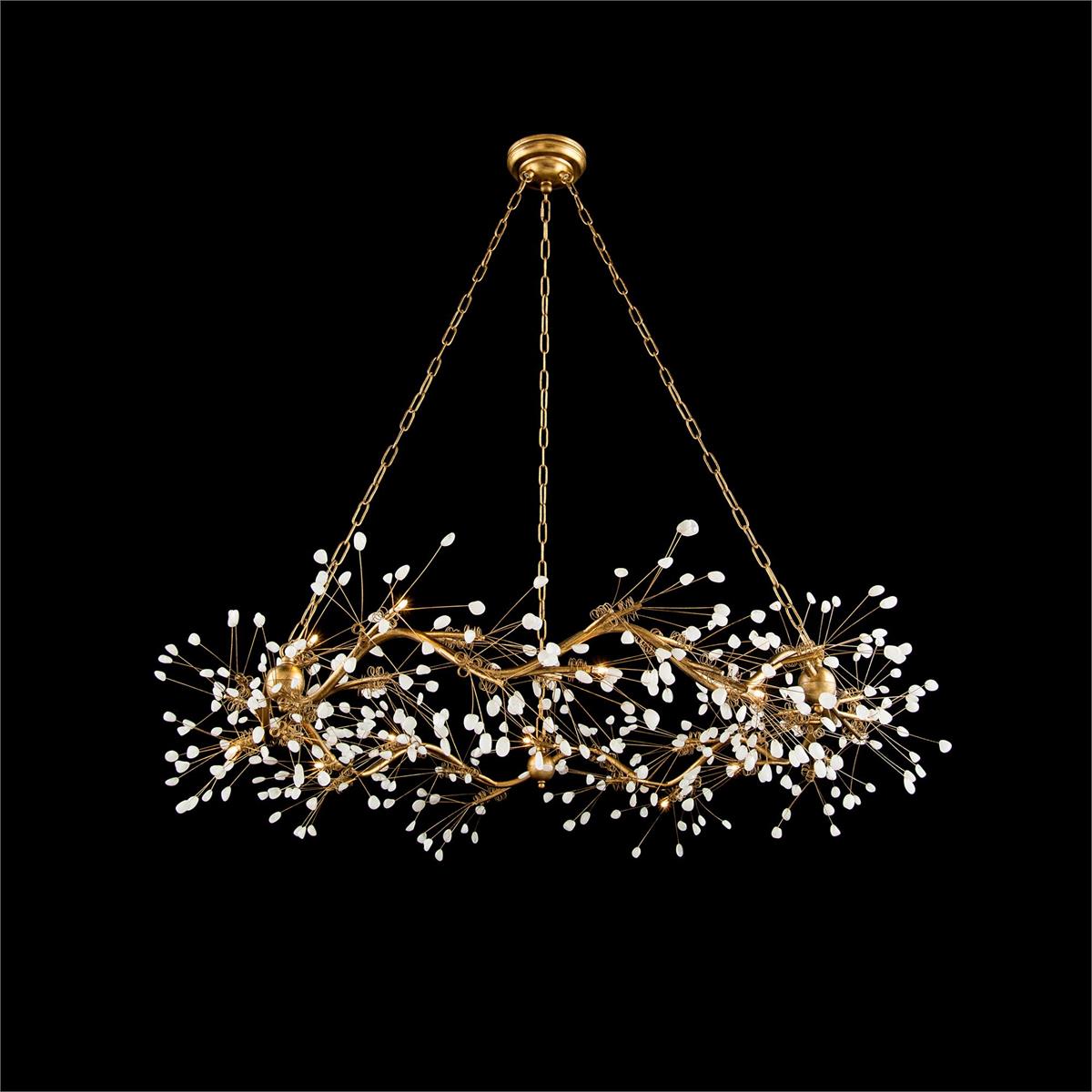 Chandeliers  Waving Twelve-Light Stone, Quartz Chandelier