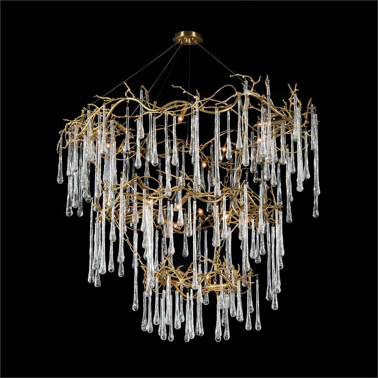 Branched Crystal Twenty-Light Chandelier